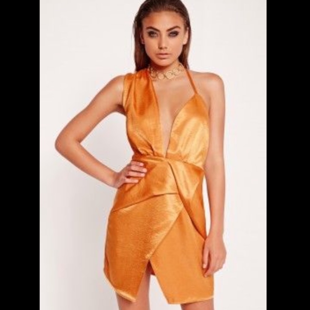 Missguided Peace + Love Silky Wrap Dress